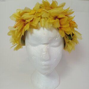 Mr. Paul Vintage Yellow Flower Hat Easter Bonnet Church Lady Original OOAK